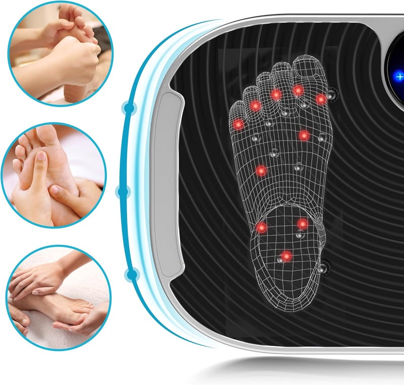 AXV Vibration Plate Exercise Machine Whole Body Workout Vibrate Fitness Platform Lymphatic Drainage Machine for Weight Loss Shaping Toning Wellness Home Gyms Workout - Image 4